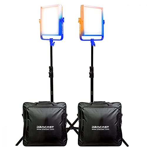 Dracast Plus Series LED1000 Bi-Color 2er Licht-Set mit Panel Leuchten, Lichtstativen | 3200K - 5600K LED Foto Video| Stufenlose regelung 0-100% | CRI TLCI 96+ | DMX Studioleuchte mit V-Mount, G-Mount Dracast Plus Series LED1000 Bi-Color 2er Licht-Set mit Panel Leuchten, Lichtstativen | 3200K - 5600K LED Foto Video| Stufenlose regelung 0-100% | CRI TLCI 96+ | DMX Studioleuchte mit V-Mount, G-Mount von Dracast