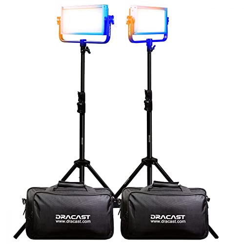 Dracast Plus Series LED500 Bi-Color 2er Licht-Set mit Panel Leuchten, Lichtstativen | 3200K - 5600K LED Foto Video| Stufenlose regelung 0-100% | CRI TLCI 96+ | Studioleuchte mit V-Mount, G-Mount Dracast Plus Series LED500 Bi-Color 2er Licht-Set mit Panel Leuchten, Lichtstativen | 3200K - 5600K LED Foto Video| Stufenlose regelung 0-100% | CRI TLCI 96+ | Studioleuchte mit V-Mount, G-Mount von Dracast
