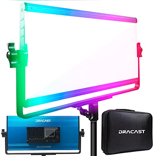 Dracast X Series LED1000 - RGB und Bi-Color 2800K - 8000K LED Panel Videoleuchte | App Steuerung | Dimmbar 0-100% | CRI & TLCI 96+ | Dual NP-F Akku | inkl. Tasche | Fotostudio | Video Beleuchtung von Dracast