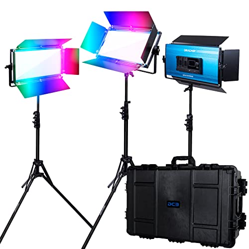 Dracast X Series LED1000 RGBWW 3er Licht-Set mit Hartschalenkoffer (DRX31000RGB) von Dracast
