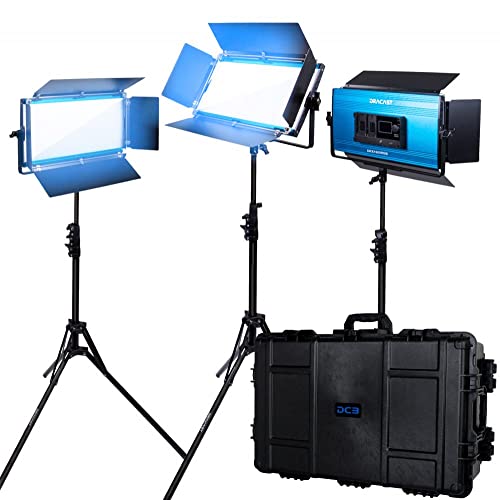 Dracast X Series LED1000 Tageslicht 3er Licht-Set mit Schutzkoffer, Panel Leuchten, Lichtstativen, Barndoors | App Steuerung | 5600K LED Foto Video| Stufenlose regelung 0-100% | CRI TLCI 96+ Dracast X Series LED1000 Tageslicht 3er Licht-Set mit Schutzkoffer, Panel Leuchten, Lichtstativen, Barndoors | App Steuerung | 5600K LED Foto Video| Stufenlose regelung 0-100% | CRI TLCI 96+ von Dracast