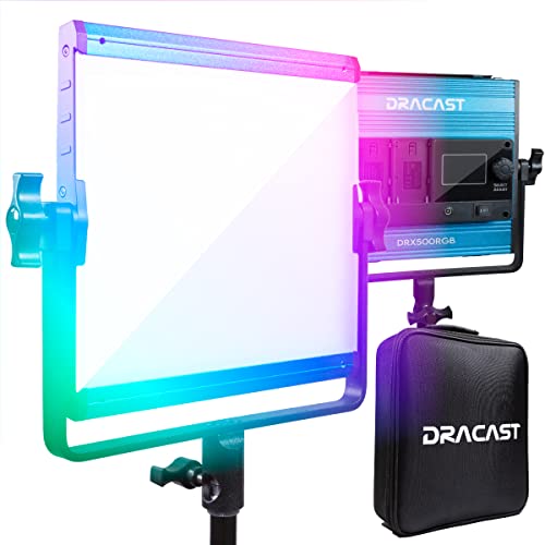 Dracast X Series LED500 - RGB und Bi-Color 2800K - 8000K LED Panel Videoleuchte | App Steuerung | Dimmbar 0-100% | CRI & TLCI 96+ | Dual NP-F Akku | inkl. Tasche | Fotostudio | Video Beleuchtung von Dracast