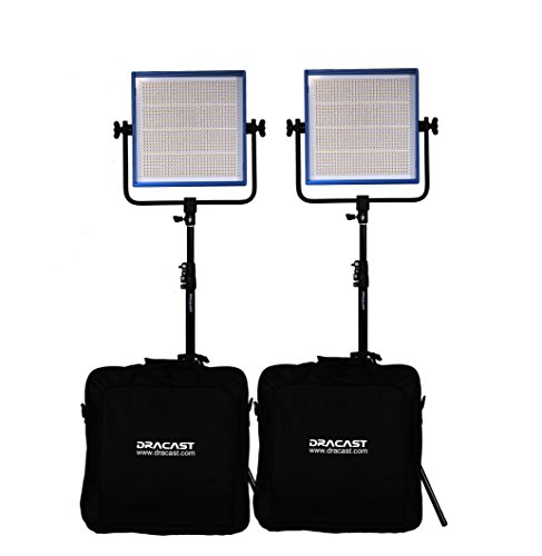 dracast drp-lk-2 X 1000-dv 2 x LED1000 Kit, Tageslicht mit Objektivstütze Akku Teller (blau) von Dracast