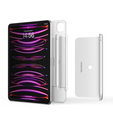 Dracool Stifthalter für Apple Pencil Pro/2. Generation - Kompatibel mit Magic Keyboard, Smart Keyboard Folio und Anderen Magnetisch Hülle, Stylus Pen Halter für iPad - Weiß von Dracool