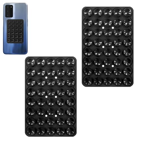 Silikon-Saugnapf-Telefonhüllen-Halterung, selbstklebende Saugnapf-Handyhülle, Mehrzweck-Mini-Saugnapf-Halterung, Zubehör für Handy/PC/iPad/Auto, Schwarz, 2 Stück von Draduo