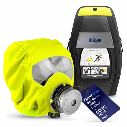 Dräger PARAT 5520 Brand-Fluchthaube mit Soft Pack | Effektive Rettungshaube zum Schutz vor Brandgasen wie Kohlenmonoxid (CO) von Dräger