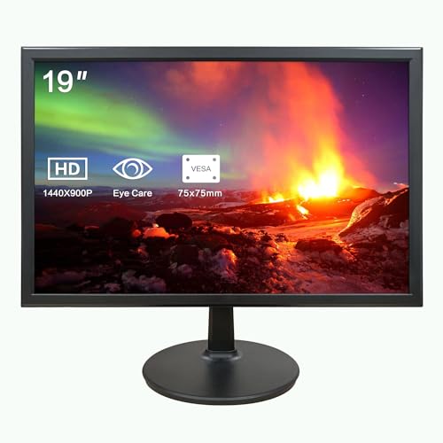 19 Zoll PC Desktop Monitor 1440x900, zwei eingebaute Lautsprecher, 60Hz, 5ms, Computerbildschirm mit niedrigem Blaulicht LED-Monitore, HDMI, VGA, VESA montierbarer Business-Bildschirm, schwarz 19 Zoll PC Desktop Monitor 1440x900, zwei eingebaute Lautsprecher, 60Hz, 5ms, Computerbildschirm mit niedrigem Blaulicht LED-Monitore, HDMI, VGA, VESA montierbarer Business-Bildschirm, schwarz von Dragolftie