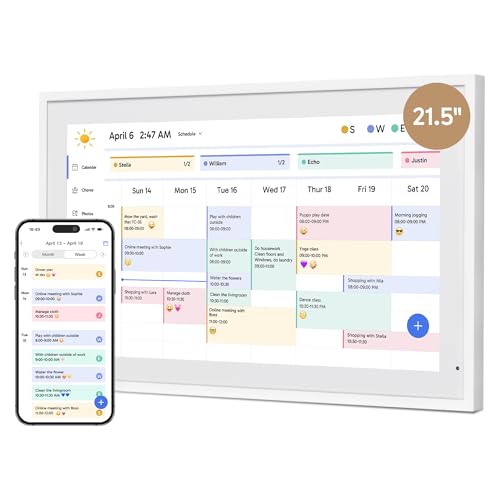 Dragon Touch 21.5" Digitaler Kalender Haushaltsplaner – 1080P Full HD interaktiver Touchscreen, intelligenter Familienplaner, Hearth Display Digitaler Kalender für Wand- und Schreibtischmontage von Dragon Touch
