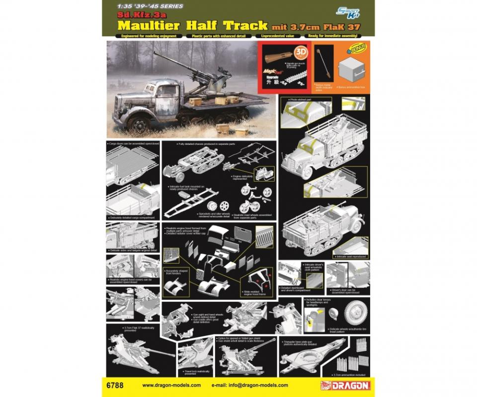 Sd.Kfz.3a Maultier HalfTrack 3,7cmFlaK Sd.Kfz.3a Maultier HalfTrack 3,7cmFlaK von Dragon