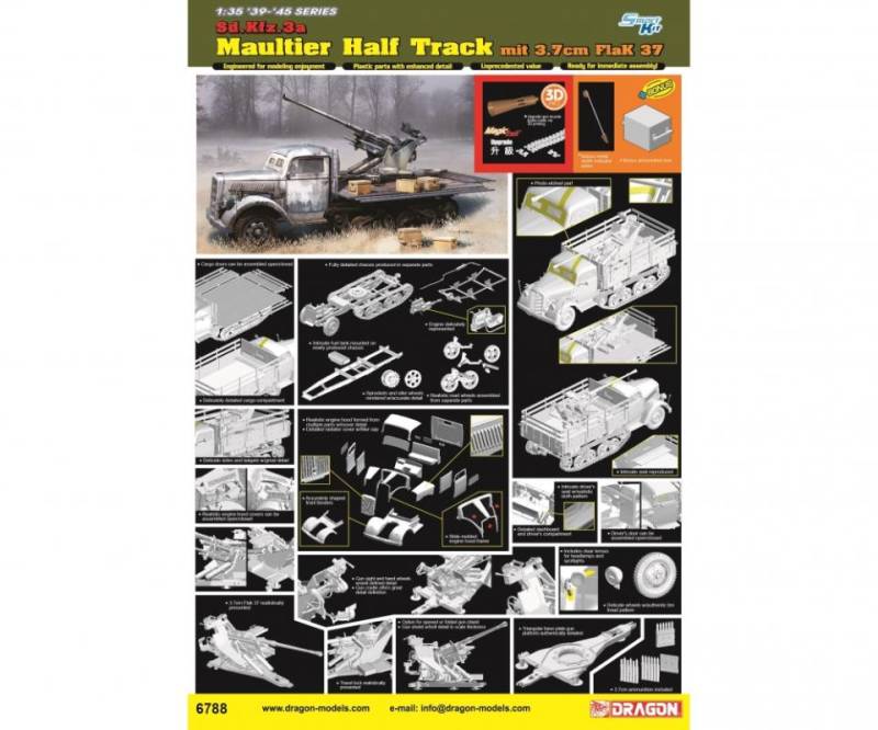 Sd.Kfz.3a Maultier HalfTrack 3,7cmFlaK von Dragon
