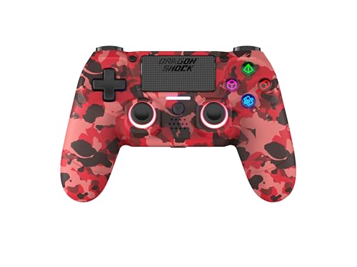 DragonShock - Mizar kabelloser Bluetooth-Controller für PS4, PC und Mobile, rot camo von DragonShock