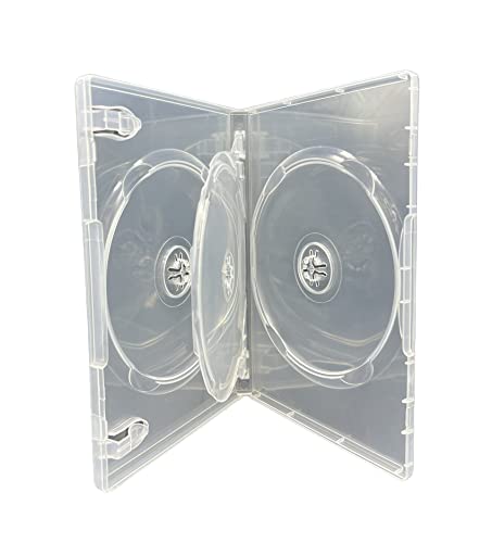 1 x CD-/DVD-Hüllen für 3 CDs/DVDs/Blu Ray, 14 mm, transparent von DragonTrading