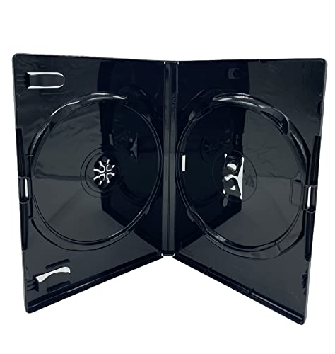 Dragon Trading Amaray CD- / DVD- / Blu-Ray-Disc-Hüllen (Gesicht auf Gesicht) mit 14 mm Rücken und Außenhülle für Inlays, Schwarz, 10 Stück von DragonTrading