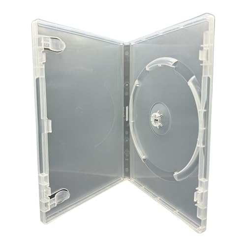 50 x transparente DVD-/CD-/Blu-Ray-Disc-Hüllen – 14 mm Rücken mit Außenhülle für Kunstwerke – Standard-Transparenthülle für 1 Disc – Verpackung in Studioqualität von DragonTrading