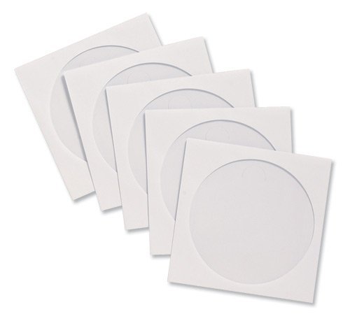 Hochwertige CD/DVD-Hüllen aus Papier mit Sichtfenster W126xH126mm, Weiß, 100 Stück von dragontrading ® von DragonTrading