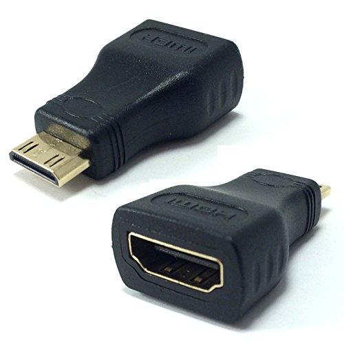 Mini-HDMI (Typ C) auf HDMI (Standard Typ A weiblich) Adapter für den Anschluss Einer Panasonic DMC-FZ72 Kamera an einen Fernseher, HDTV, LCD, Plasma, Monitor mit HDMI Anschluss von DragonTrading