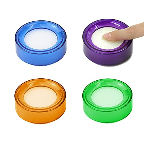 Fingeranfeuchter Finger Moistener Finger Humidifier Office Count Finger Humidifier Plastic Round Case Sponge Finger Wet Humidifier For Calculating Paper, Invoices, Documents, Paper And Stamps(8pc) von DragonX2