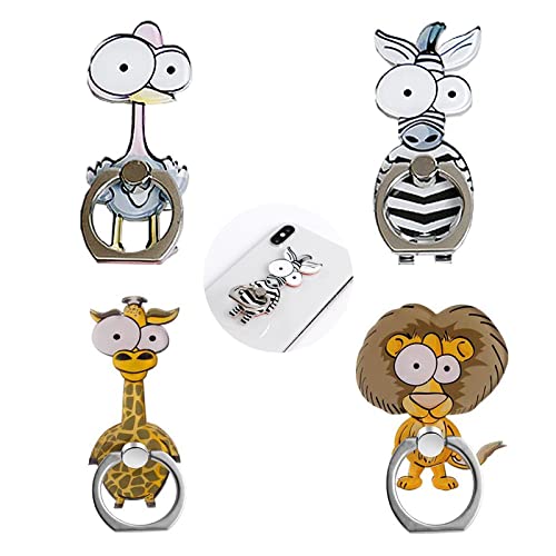 Mobile Phone Ring Holder Universal Animal Ring Holder Portable Mobile Finger Stand Universal Cartoon Animal Mobile Phone Ring Holder Giraffe,Zebra,Ostrich,Lion Shape Suitable For Smart Phones(4pc) von DragonX2