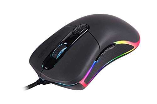 Dragonwar G21 Caster Professional RGB 7000dpi Gaming-Maus, ergonomisch und anpassbar, mit 7 Tasten, Schwarz von Dragonwar