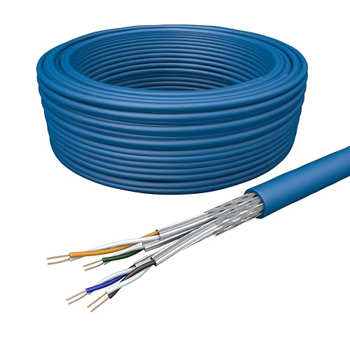 Draka Netzwerkkabel Patchkabel LAN Kabel Flexibel Cat 7 S/FTP PiMF LSZH Halogenfrei AWG 26/7 Installationskabel Datenkabel PoE 100% Kupfer UC900 Flex 10Gbit/s (Gelb, 100m) von Draka