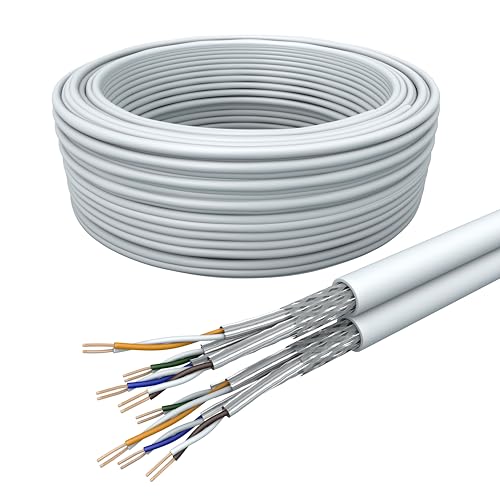 Draka Netzwerkkabel Verlegekabel LAN Kabel 100m Cat 7 Duplex S/FTP PiMF LSZH Halogenfrei AWG 26/1 Optimiert für die Heimverkabelung Installationskabel Datenkabel PoE 100% Kupfer UCHome 10Gbit/s Weiß Draka Netzwerkkabel Verlegekabel LAN Kabel 100m Cat 7 Duplex S/FTP PiMF LSZH Halogenfrei AWG 26/1 Optimiert für die Heimverkabelung Installationskabel Datenkabel PoE 100% Kupfer UCHome 10Gbit/s Weiß von Draka
