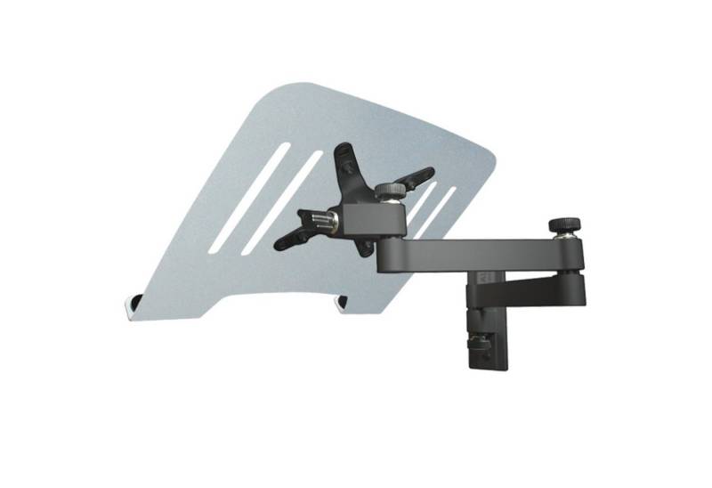 Drall Instruments L52B-IP3S TV-Wandhalterung, (2-tlg., Laptop Wandhalterung schwarz mit Notebook Tablet Ablage Adapter silber) von Drall Instruments