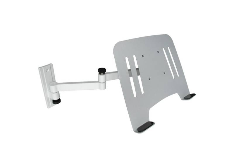Drall Instruments L52W-IP3S Laptop-Ständer, (2-tlg., Wandhalterung weiß mit Notebookhalter Laptophalter Adapter silber) von Drall Instruments