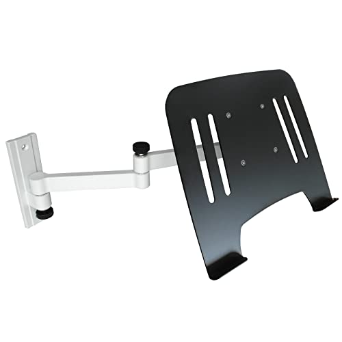 Drall Universal Wandhalterung Halterung für Laptop Netbook Tablet PC - weiß - mit Notebook Adapterplatte Adapter Ablage - schwarz Modell: L52W-IP3B von Drall