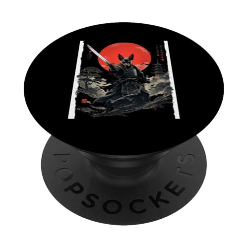 Dramatischer Samurai Hund PopSockets Klebender PopGrip von Dramatischer Samurai Hund Designs