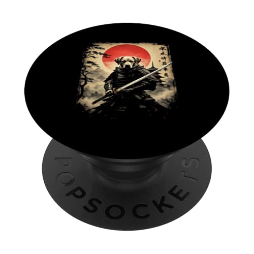 Dramatischer Samurai Hund PopSockets Klebender PopGrip von Dramatischer Samurai Hund Designs