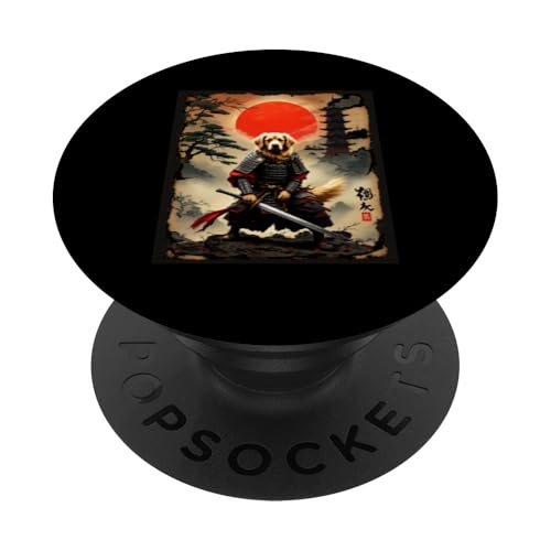 Dramatischer Samurai Hund PopSockets Klebender PopGrip von Dramatischer Samurai Hund Designs