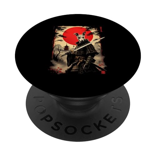 Dramatischer Samurai Hund PopSockets Klebender PopGrip von Dramatischer Samurai Hund Designs