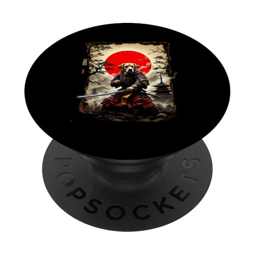 Dramatischer Samurai-Hund PopSockets Klebender PopGrip von Dramatischer Samurai-Hund Designs