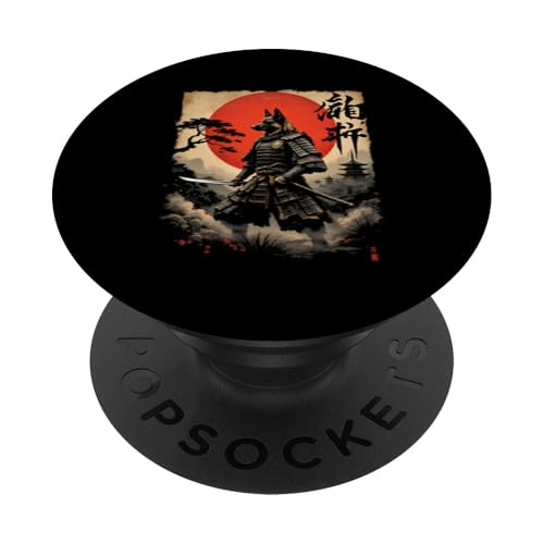 Dramatischer Samurai Hund PopSockets Klebender PopGrip Dramatischer Samurai Hund PopSockets Klebender PopGrip von Dramatischer Samurai Hund Designs