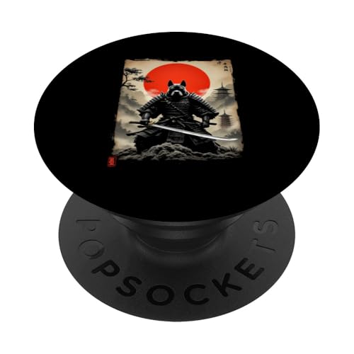 来来 Dramatischer Samurai-Hund PopSockets Klebender PopGrip von Dramatischer Samurai-Hund Designs