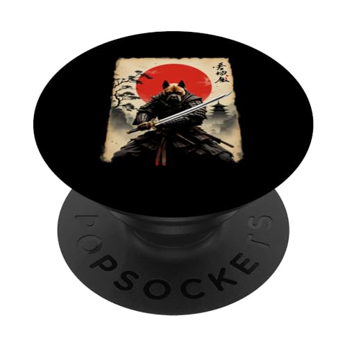 Dramatischer Samurai-Hund PopSockets Klebender PopGrip von Dramatischer Samurai-Hund Designs
