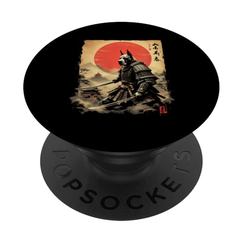 山彦 剣客 Dramatischer Samurai Hund PopSockets Klebender PopGrip von Dramatischer Samurai Hund Designs