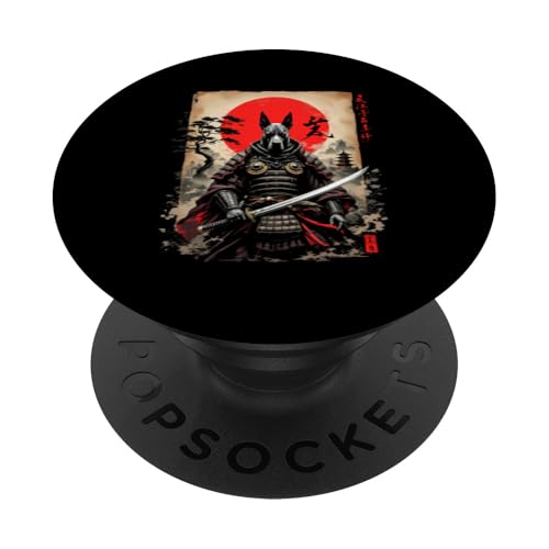 Dramatischer Samurai Hund PopSockets Klebender PopGrip Dramatischer Samurai Hund PopSockets Klebender PopGrip von Dramatischer Samurai Hund Designs