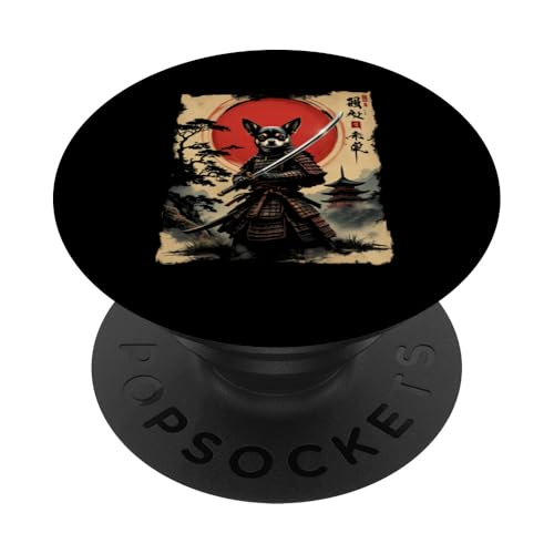 Dramatischer Samurai-Hund PopSockets Klebender PopGrip von Dramatischer Samurai-Hund Designs