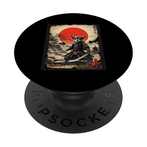 儀狼戦士 Dramatischer Samurai Hund PopSockets Klebender PopGrip von Dramatischer Samurai Hund Designs