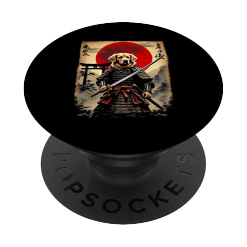 Dramatischer Samurai Hund PopSockets Klebender PopGrip von Dramatischer Samurai Hund Designs