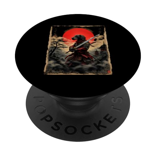 Dramatischer Samurai-Hund PopSockets Klebender PopGrip von Dramatischer Samurai-Hund Designs