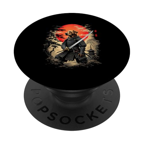 Dramatischer Samurai-Hund PopSockets Klebender PopGrip von Dramatischer Samurai-Hund Designs