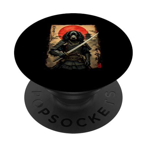 北 坑 府日 Dramatischer Samurai Hund PopSockets Klebender PopGrip von Dramatischer Samurai Hund Designs