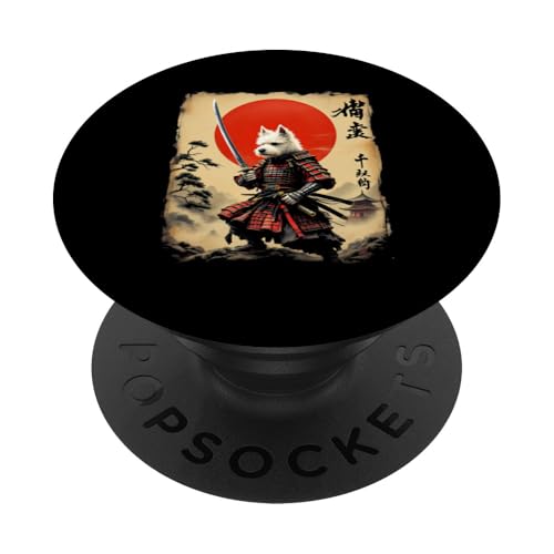 Dramatischer Samurai Hund PopSockets Klebender PopGrip von Dramatischer Samurai Hund Designs
