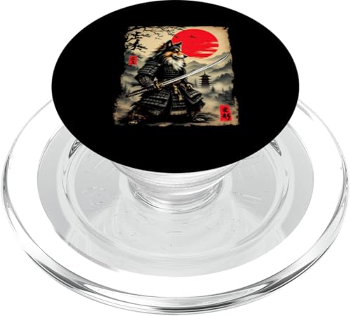 Dramatischer Samurai Hund PopSockets PopGrip für MagSafe von Dramatischer Samurai Hund Designs
