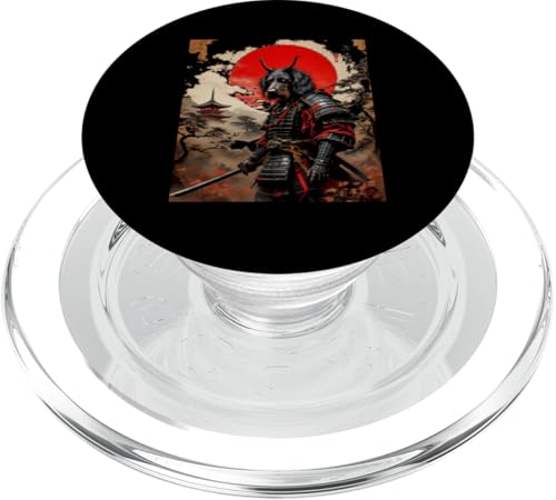 Dramatischer Samurai-Hund PopSockets PopGrip für MagSafe von Dramatischer Samurai-Hund Designs