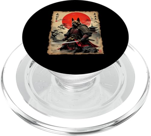 Dramatischer Samurai Hund PopSockets PopGrip für MagSafe von Dramatischer Samurai Hund Designs