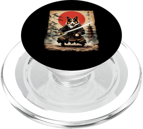 Dramatischer Samurai-Hund PopSockets PopGrip für MagSafe von Dramatischer Samurai-Hund Designs