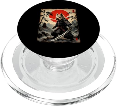 Dramatischer Samurai-Hund PopSockets PopGrip für MagSafe von Dramatischer Samurai-Hund Designs